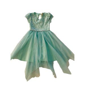 7 Speechless Girls Mint Green Party Dress Cap Sleeve Lace and Tulle